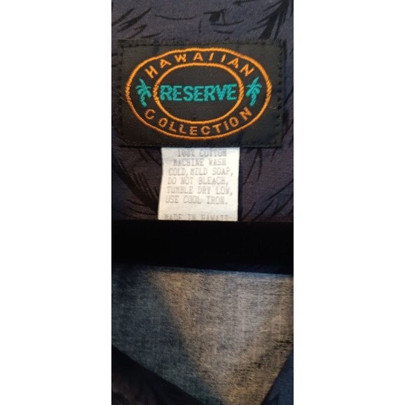 Vintage Hawaiian Reserve Men's Cars Surf Boards Palm Trees Tropic Cotton Shirt S - Picture 5 of 5